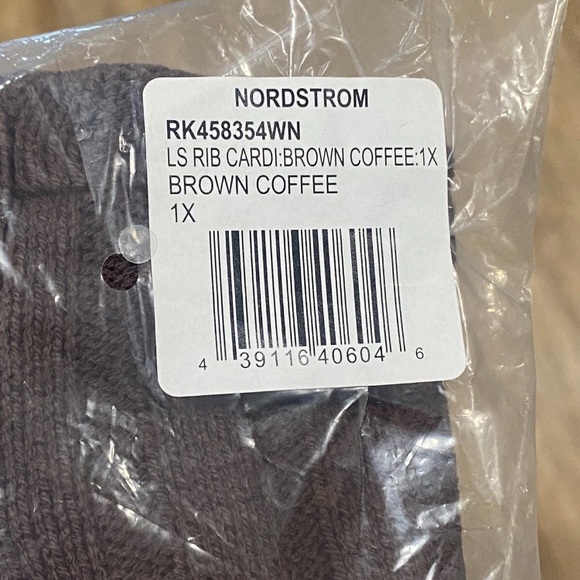 Abound-Long Sleeve Ribbed Cropped Cardigan-Women’s Size: 1X-Color: Brown-NEW!! - Picture 4 of 14